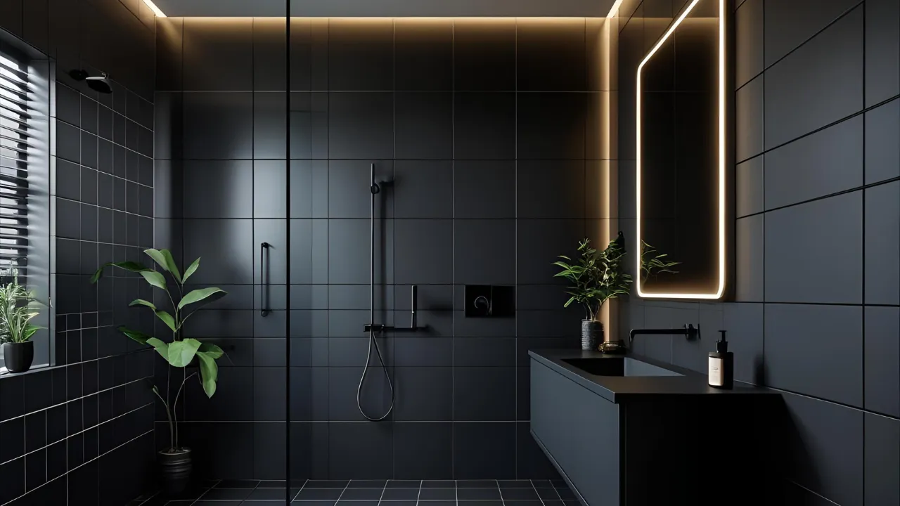 Black bathroom design