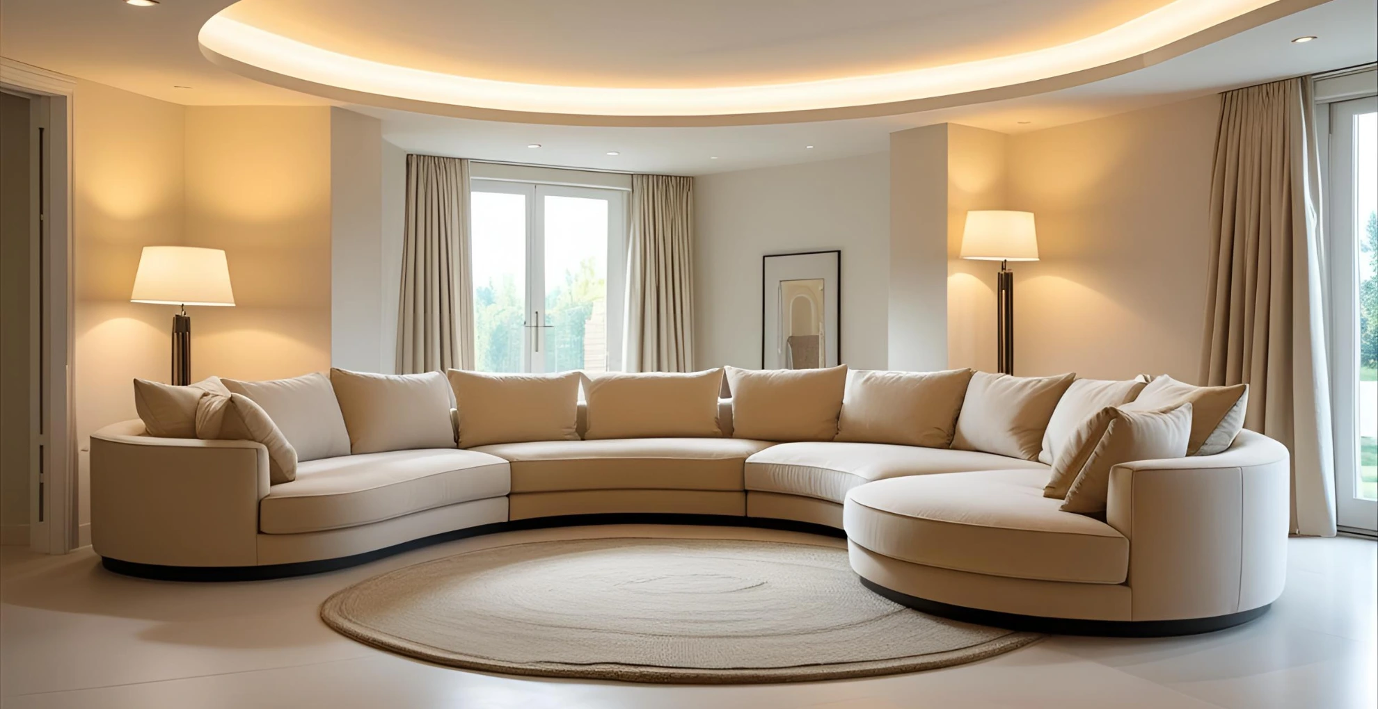 Oversized Sectional with Curve Detail Sofa