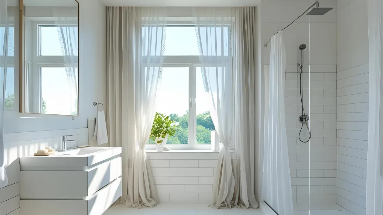 Bright white bathroom