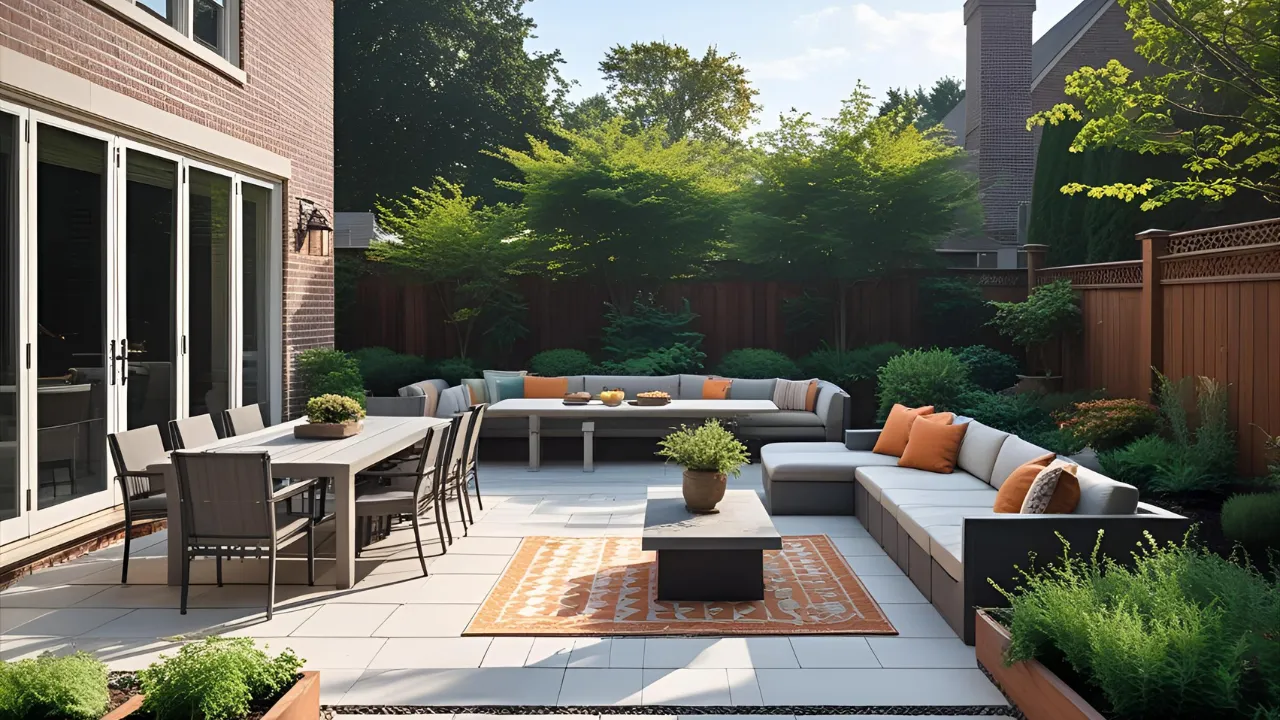 Multi-use patio with family zones