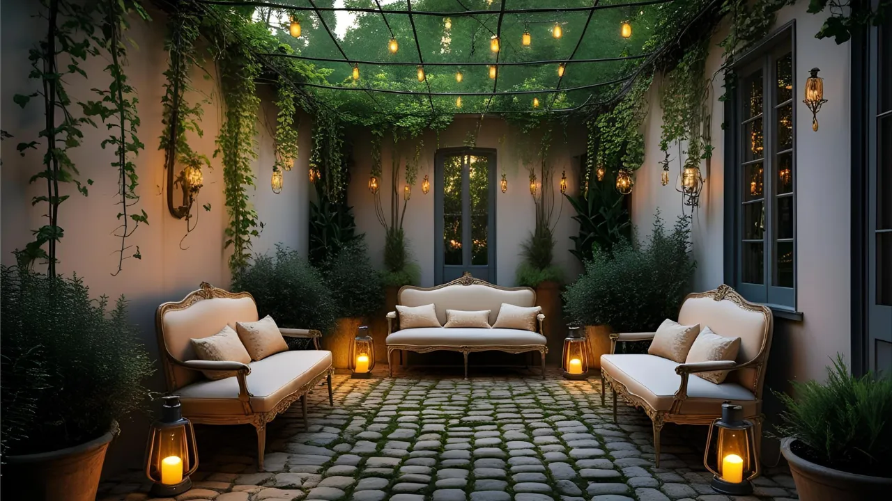 Enchanted secret garden-style backyard