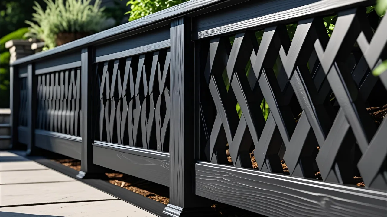 Black lattice deck skirting