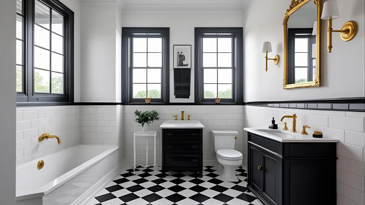 Black and white bathroom