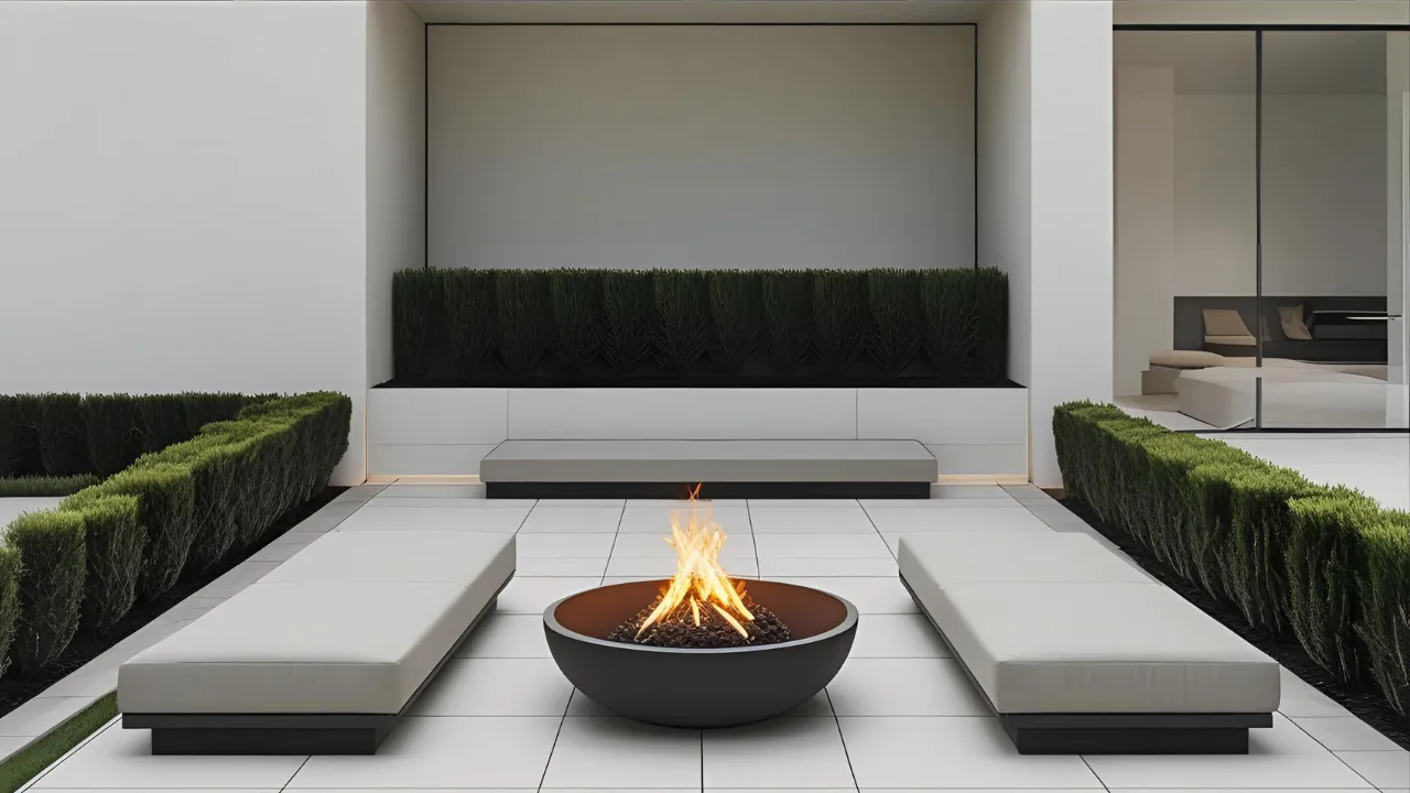 Clean minimalist patio with modern layout