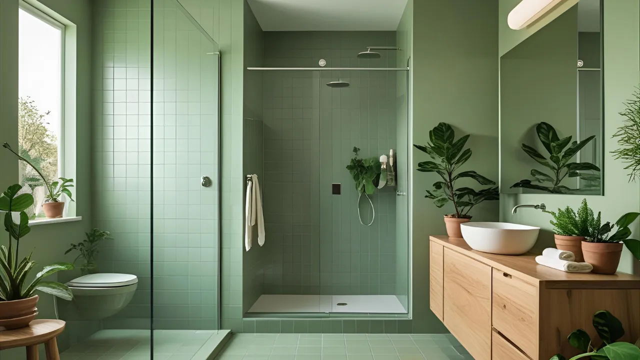 Green bathroom decor