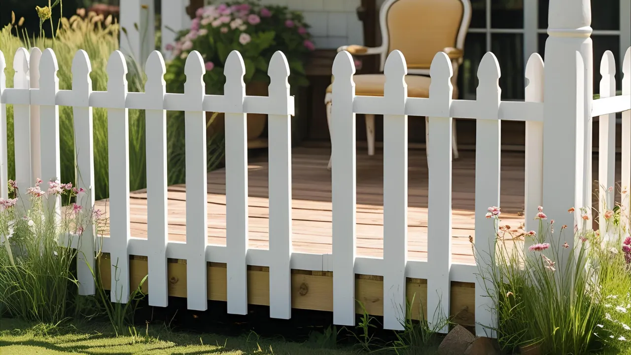 White picket deck skirting