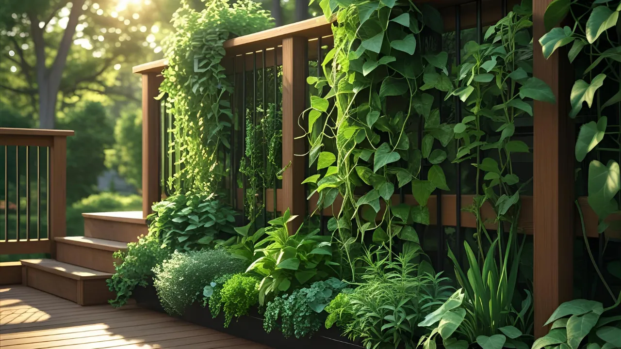 Vertical garden deck skirting