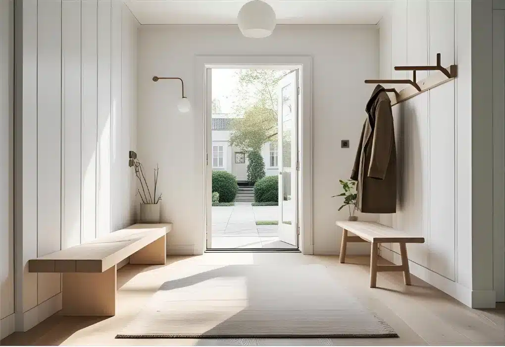 Scandinavian style entrance with clean lines