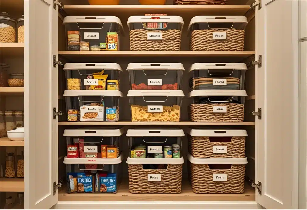 Modular pantry bins and baskets