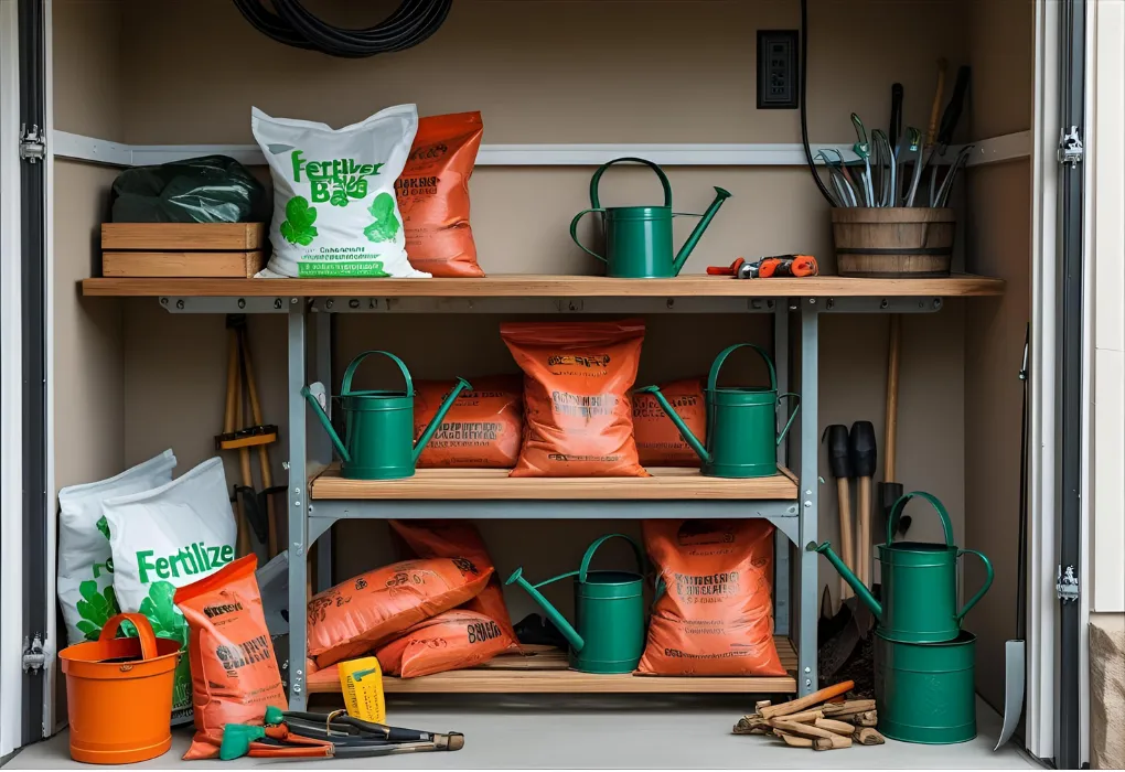rustic garage gardening bench

