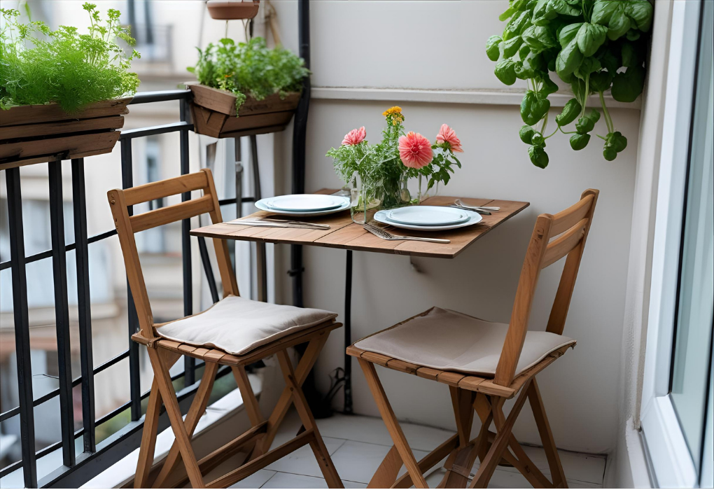 balcony dining setup