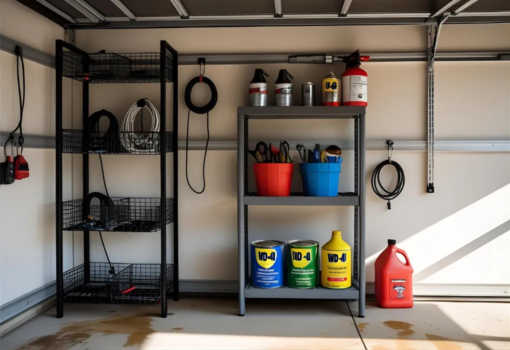 garage utility shelves with racks

