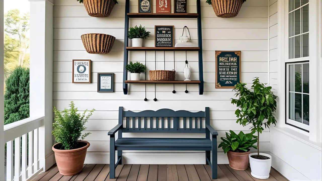 Vertical decor on porch