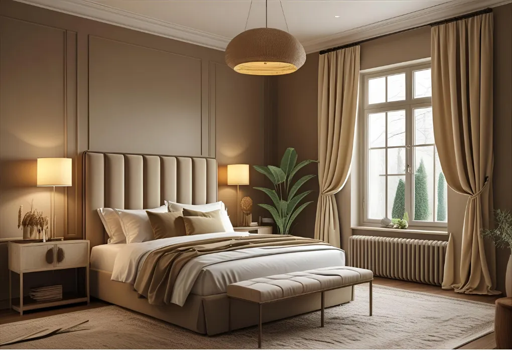 mushroom beige neutral bedroom

