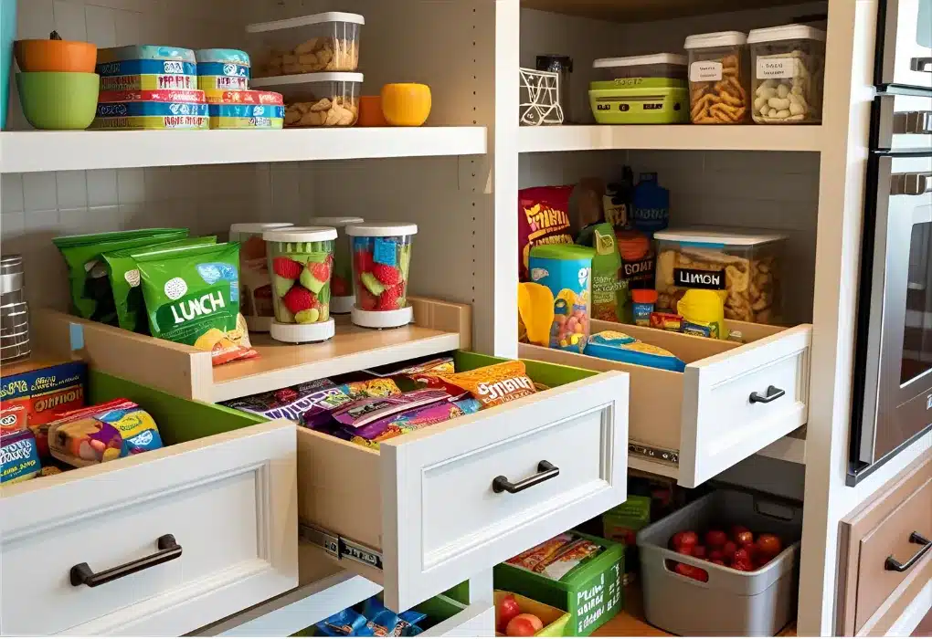 Kid-accessible pantry shelf