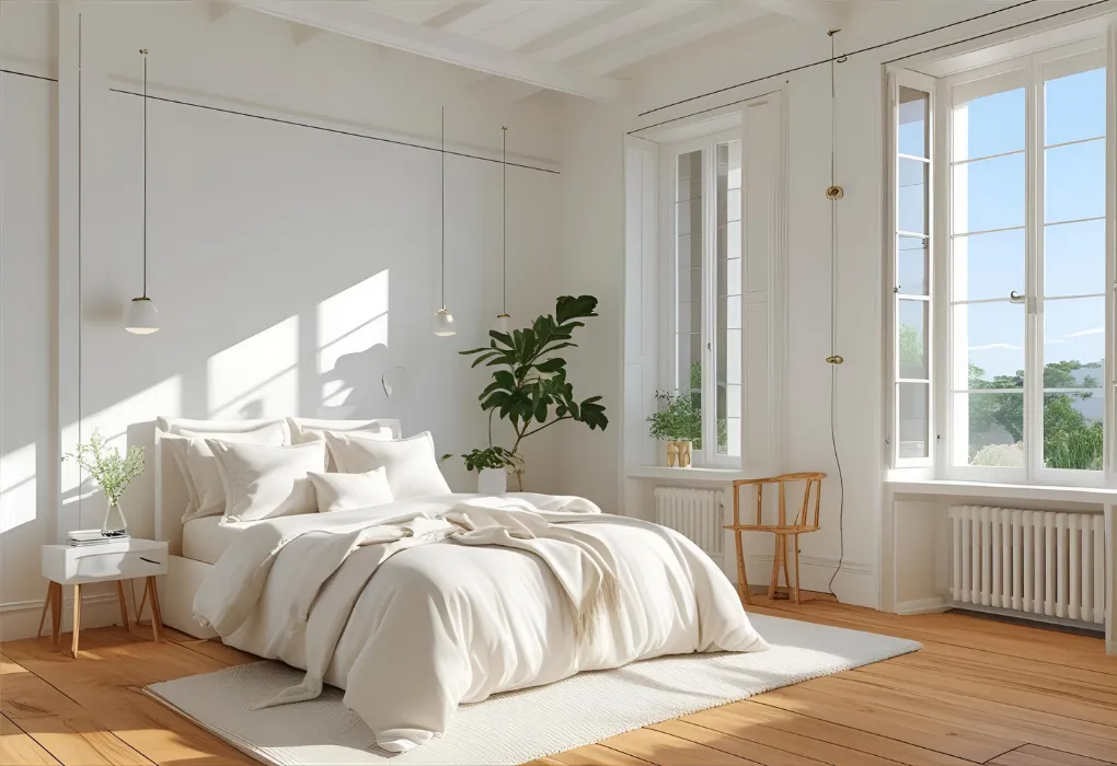 white clean bright bedroom

