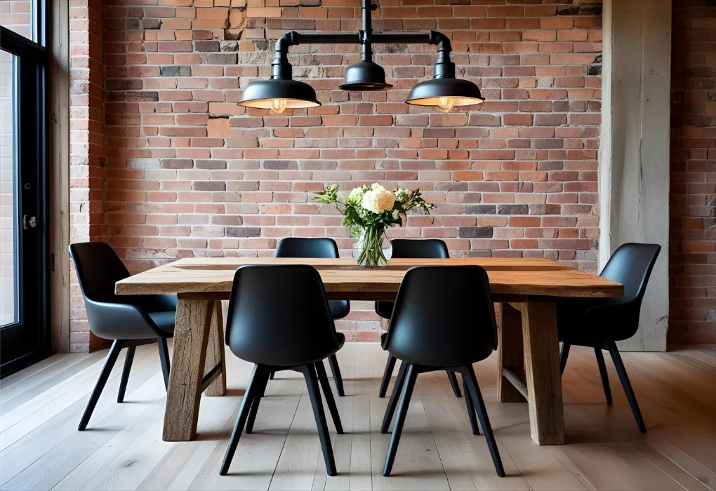 Dining room with mixed design elements
