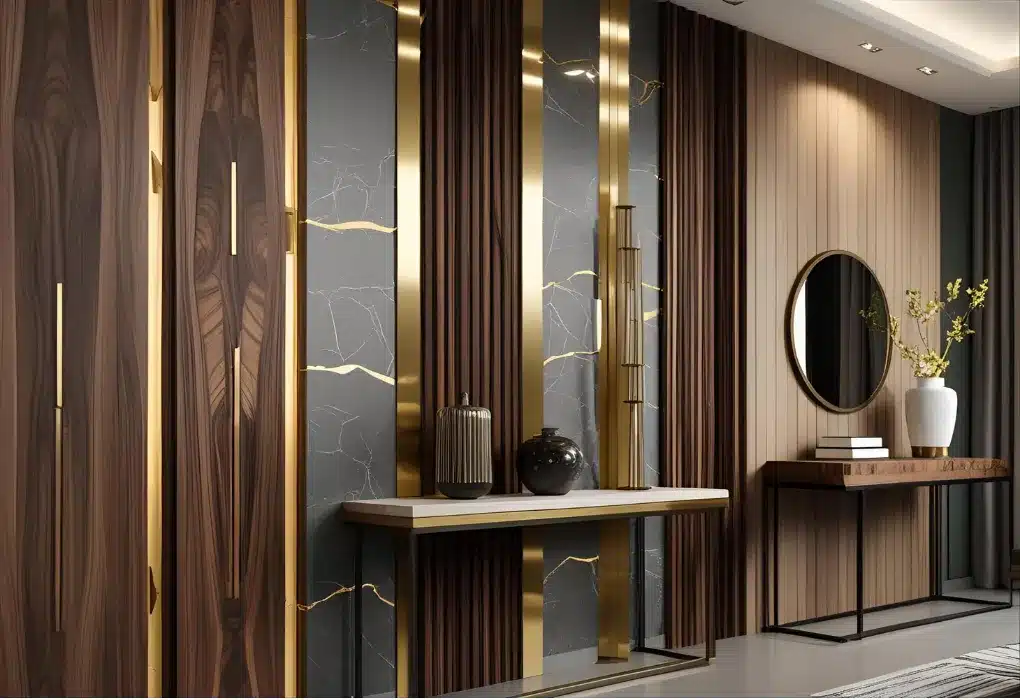 Mixed-material accent wall design