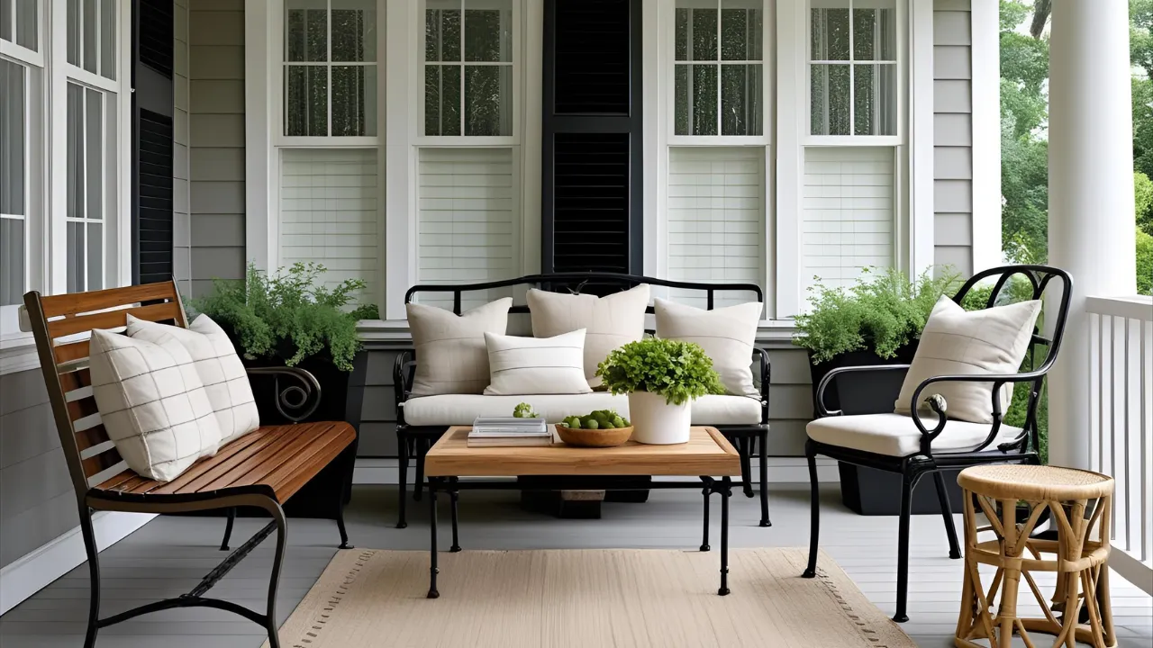 Mixed seating porch layout