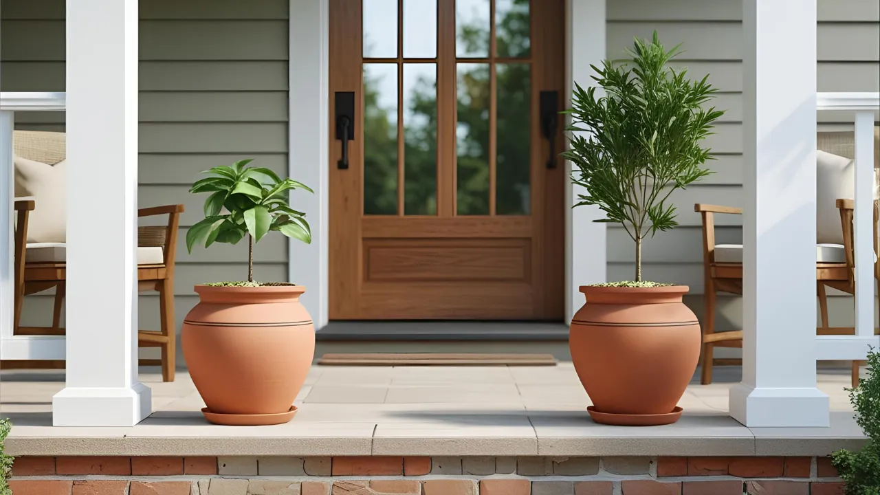 Simple porch plant setup
