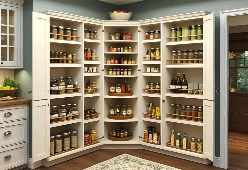 L-shaped corner pantry unit