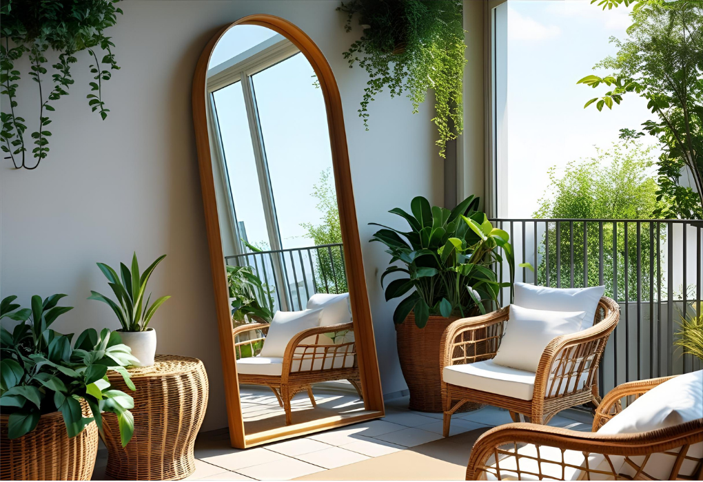mirror used for balcony depth