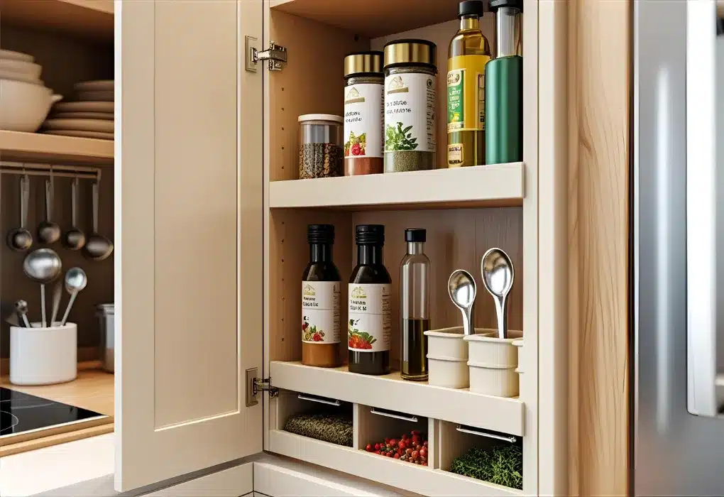 Door-mounted spice racks
