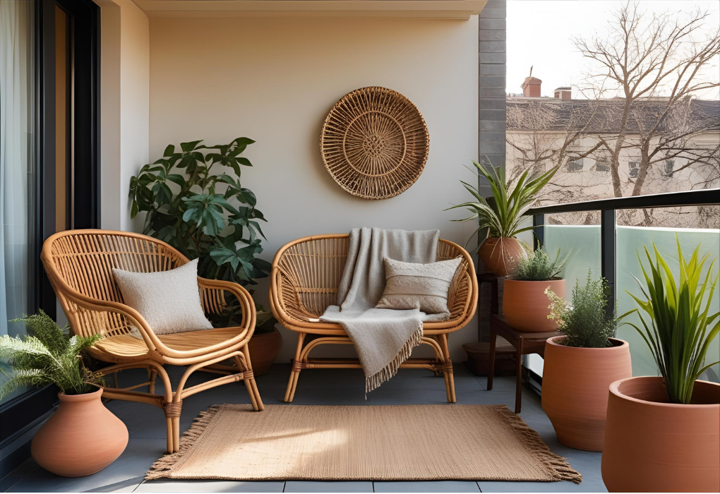 mixed textures on balcony